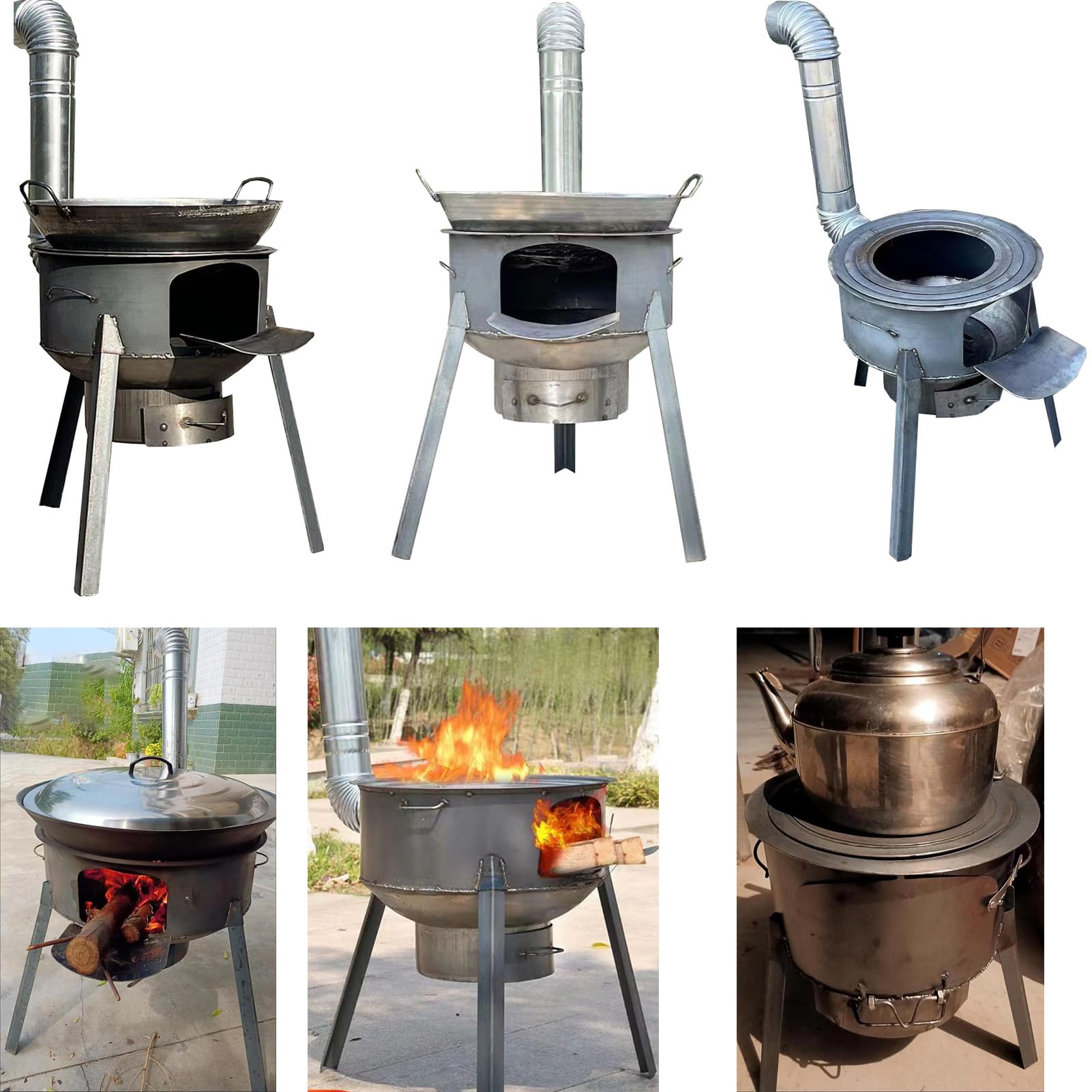 Amazon | GiDoKe 薪ストーブ 煙突 小型 軽量 ストーブ 鉄 焚き火